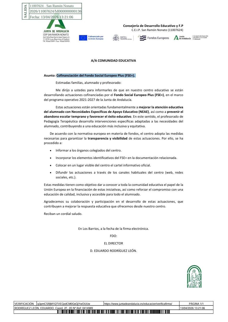 Carta Fondo Social Europeo